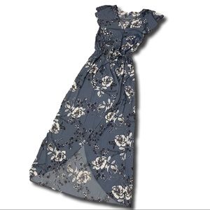 dusty blue floral wrap dress  ** 3 for 35